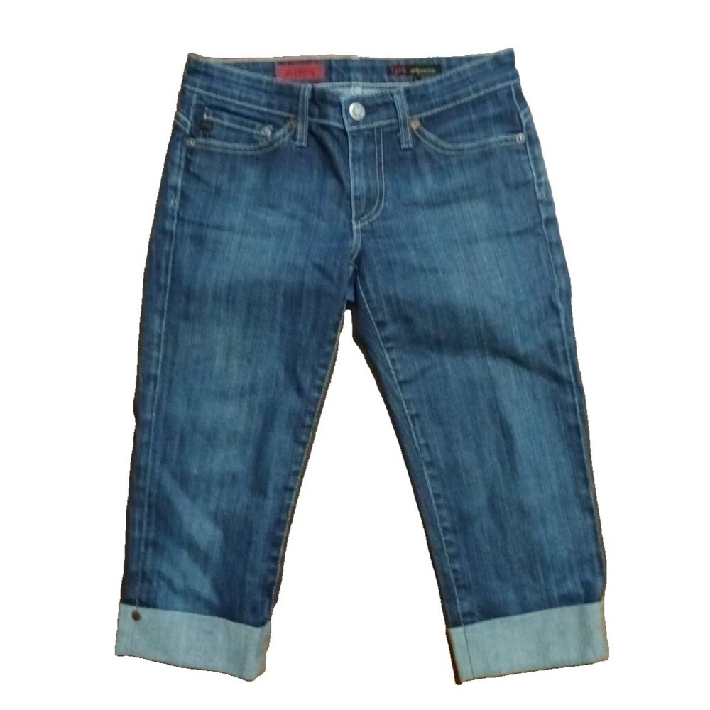 AG Adriano Goldschmied The Liberty Roll Cuff Denim Capri Jeans Size 26R